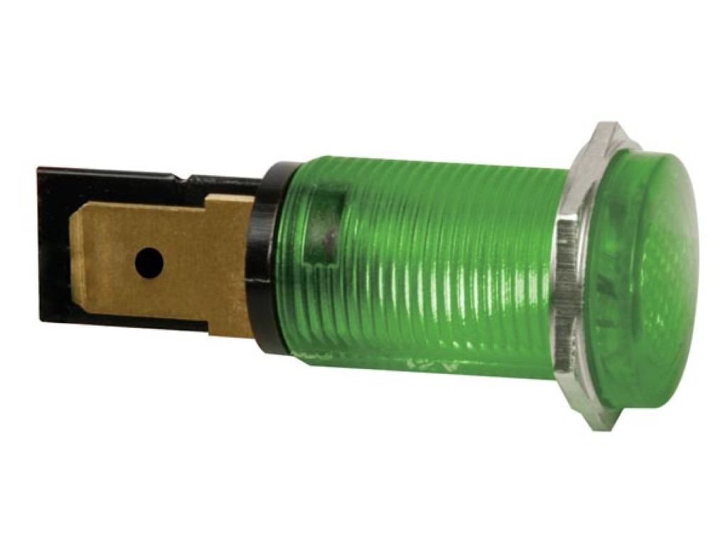 14mm ümmargune paneeli kontroll-lamp,  12V roheline