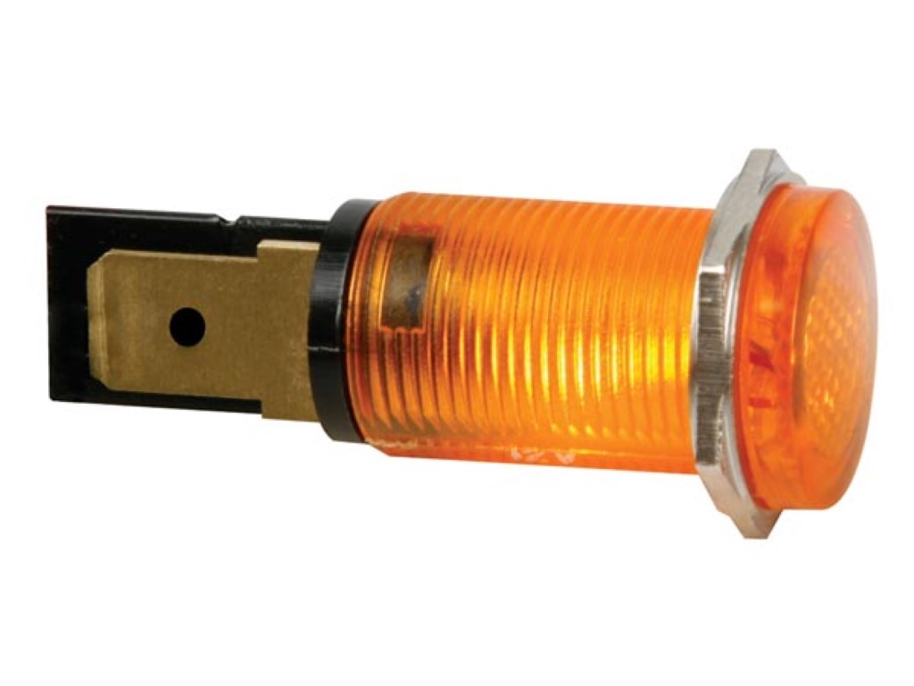 14mm ümmargune paneeli kontroll-lamp, 220V kollane(AMBER)