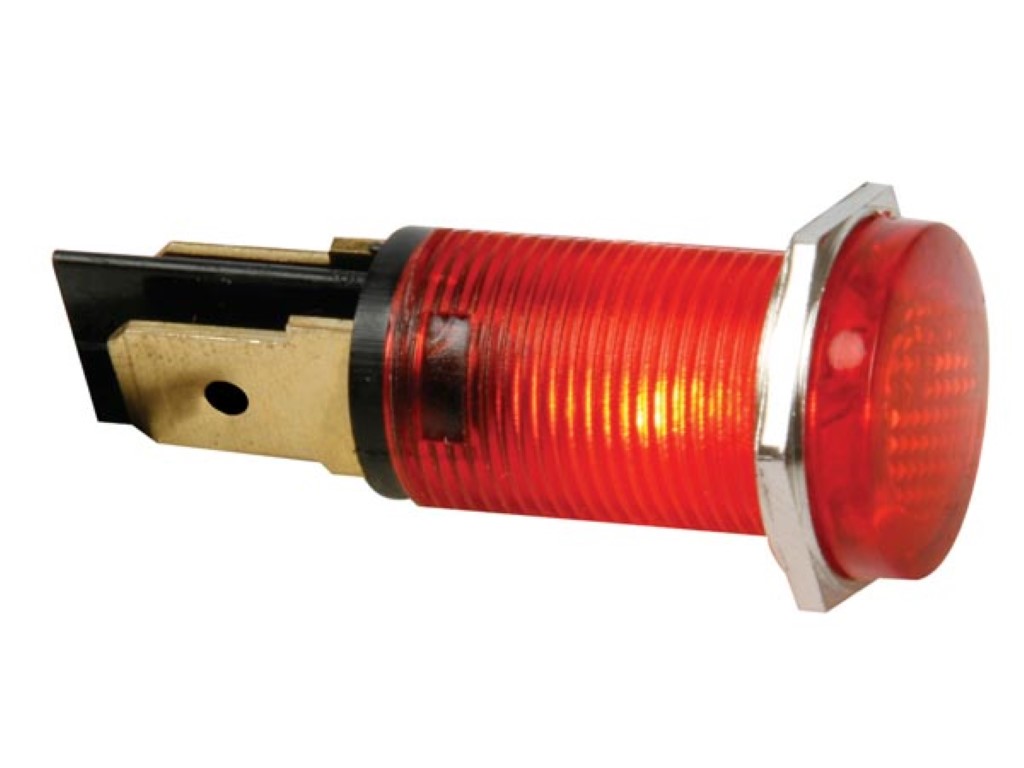14mm ümmargune paneeli kontroll-lamp, 220V punane