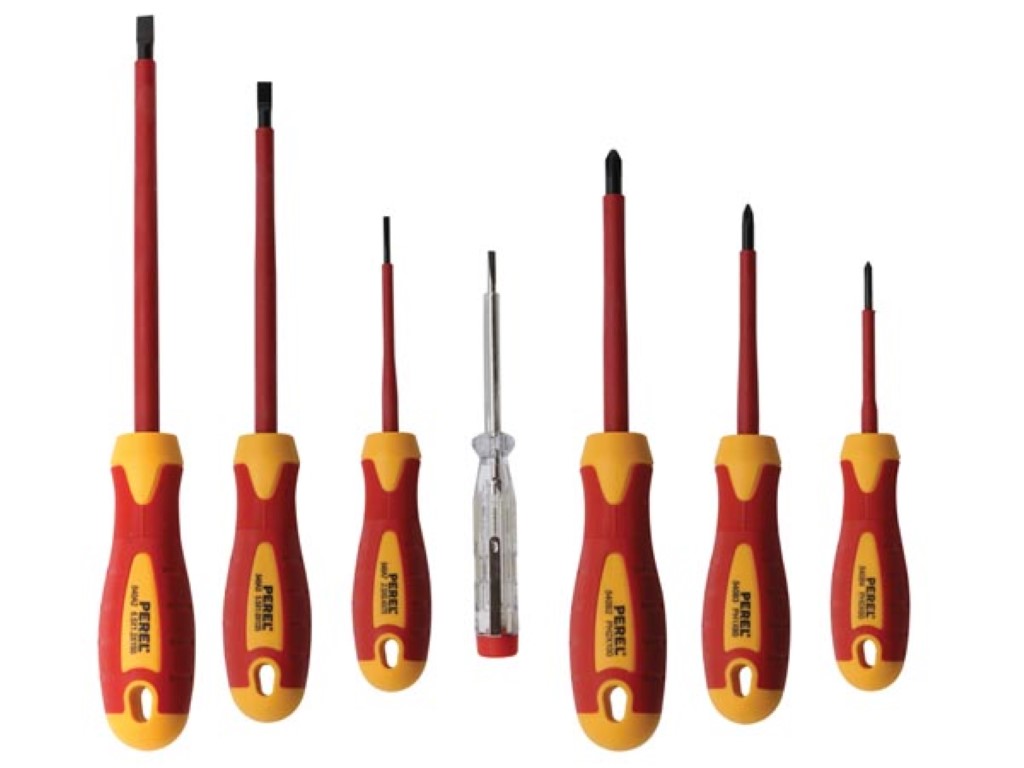 SET OF 5 INSULATED SCREWDRIVERS + VOLTAGE TESTER