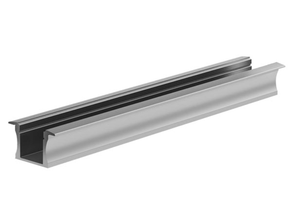 Õhuke süvistatav anodiseeritud alumiiniumist LED-profiil 15 mm, hõbedane - 2 m