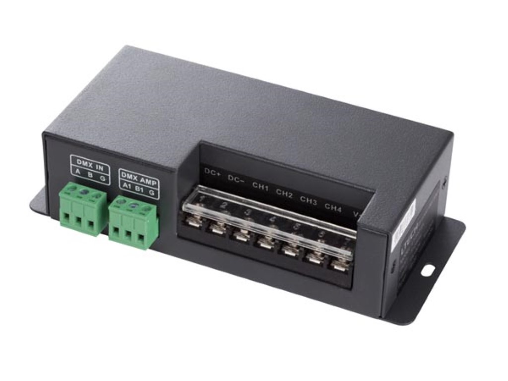 HIGH POWER DMX CONTROLLER FOR LED STRIPS - 4 CHANNELS