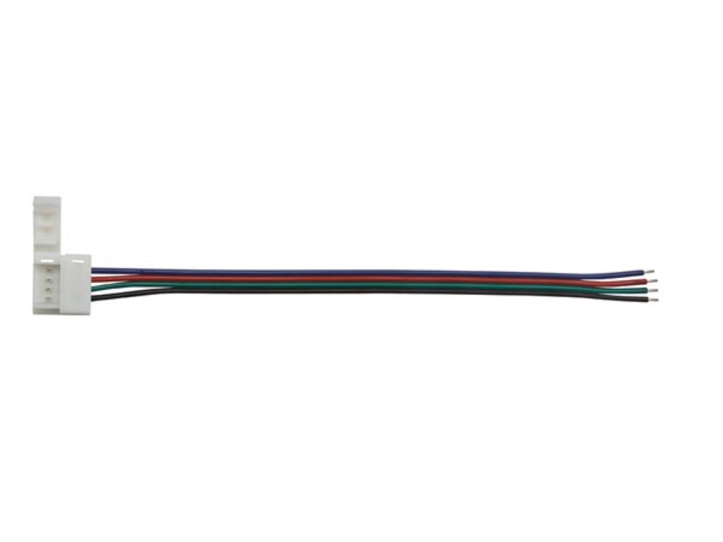 Kaabel+kinnituskonnektor painduvale LED-ribale - 10 mm RGB värvilistele ribadele