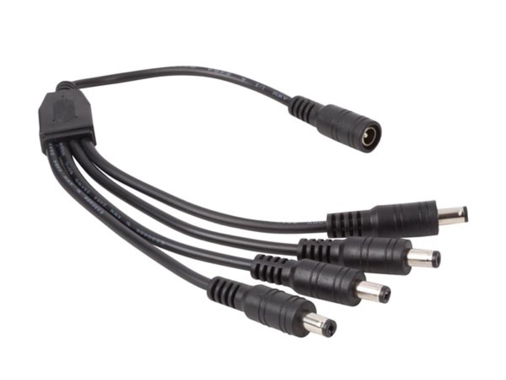 SPLIT CABLE WITH 4 MALE - 1 FEMALE DC PLUGS