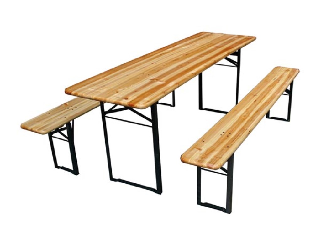Puidust laud ja 2 pinki - 200 x 60 x 76 CM