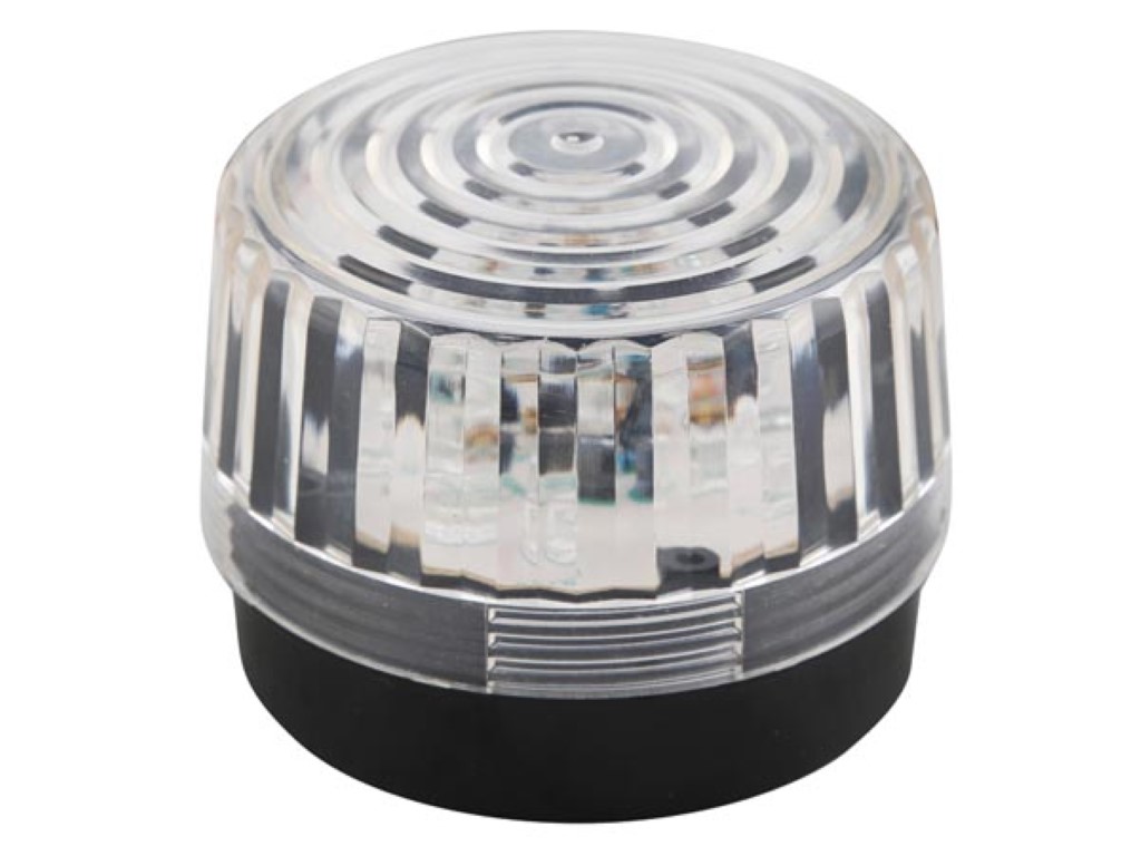 LED FLASHING LIGHT - CLEAR - 12 VDC - ø 100 mm
