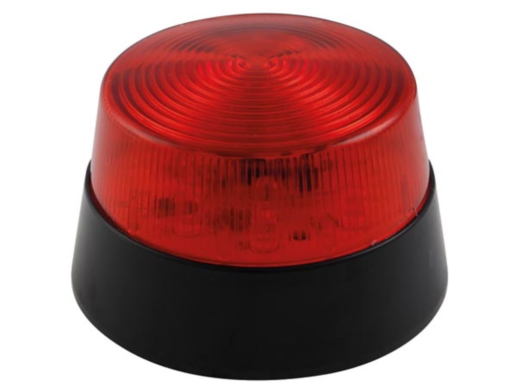 LED FLASHING LIGHT - RED - 12 VDC - ø 77 mm