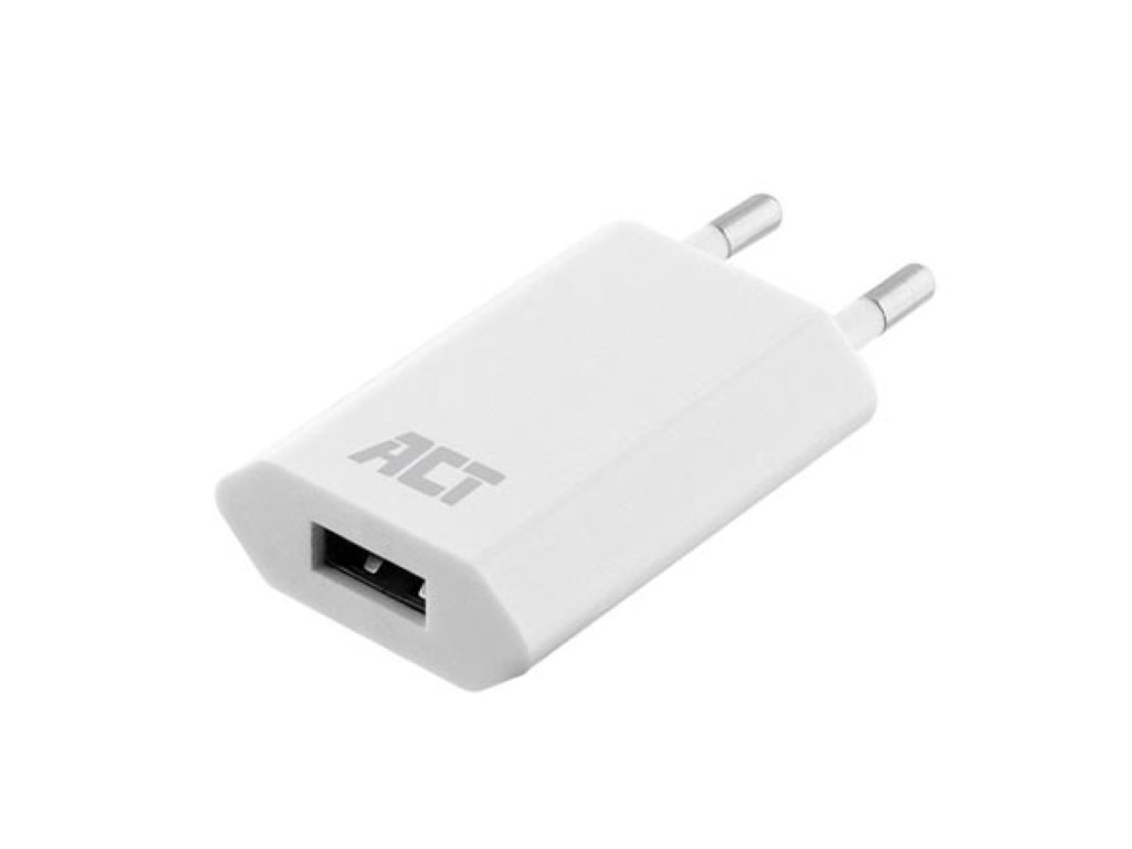 USB charger 110-240V for smartphone 1A - white