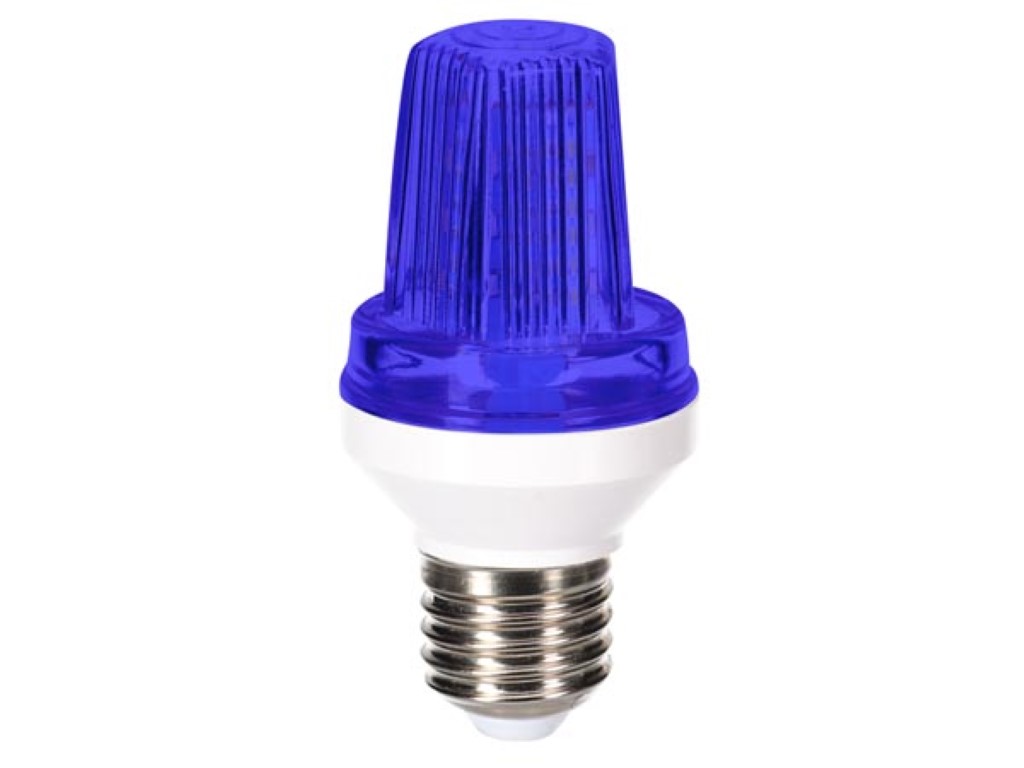MINI LED strobo pirn - E27 - 3 W - sinine