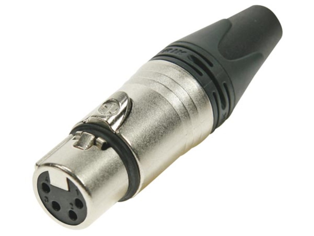 XLR CABLE CONNECTOR, 4-PIN FEMALE, SILVER-PLATED, NICKEL