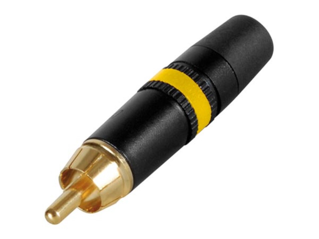 NEUTRIK - PHONO pistik(RCA) - kullatud kontaktidega - kollane marker-rõngas