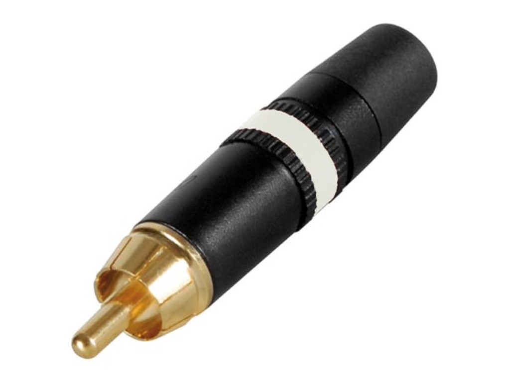 NEUTRIK - PHONO pistik (RCA) - kullatud kontaktidega - valge marker-rõngas