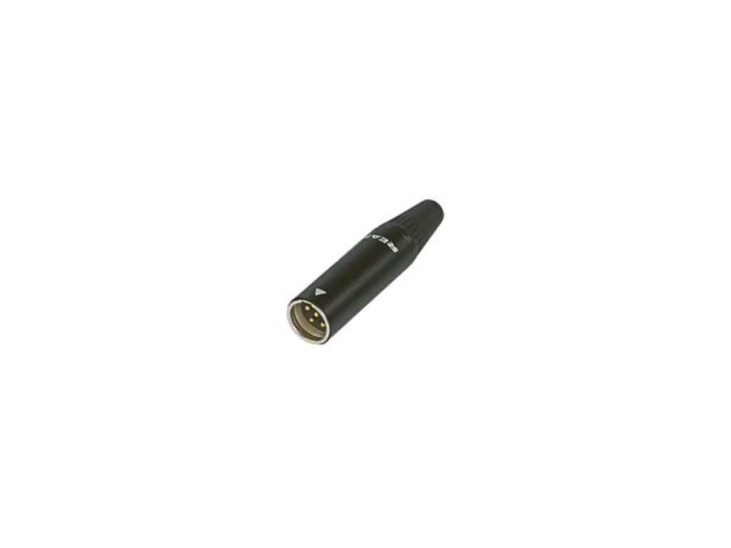 REAN - TINY 3-POLE CABLE CONNECTOR, MALE, BLACK METAL SHELL, GOLD PLATED CONTACTS