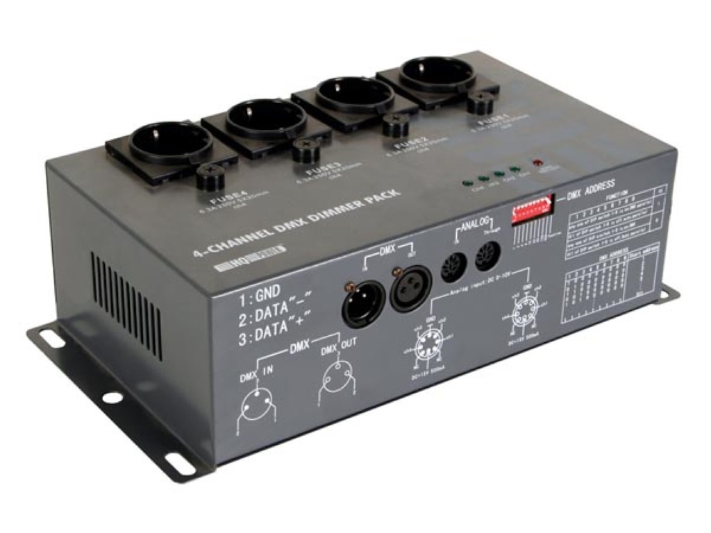 4-CHANNEL DMX DIMMER PACK (4 x 5A)