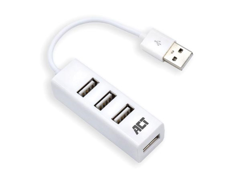 USB 2.0 hub mini 4-pordiga; valge