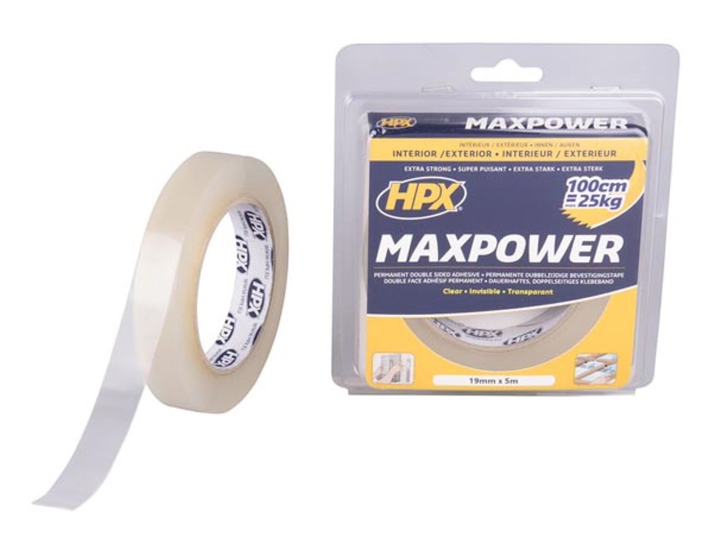 Max Power Transparent mounting tape - 19mm x 5m