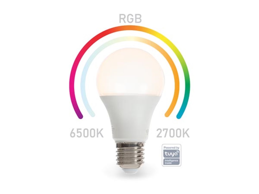 Nutikas WiFi pirn RGB - külm valge ja soe valge - E27 - A60 