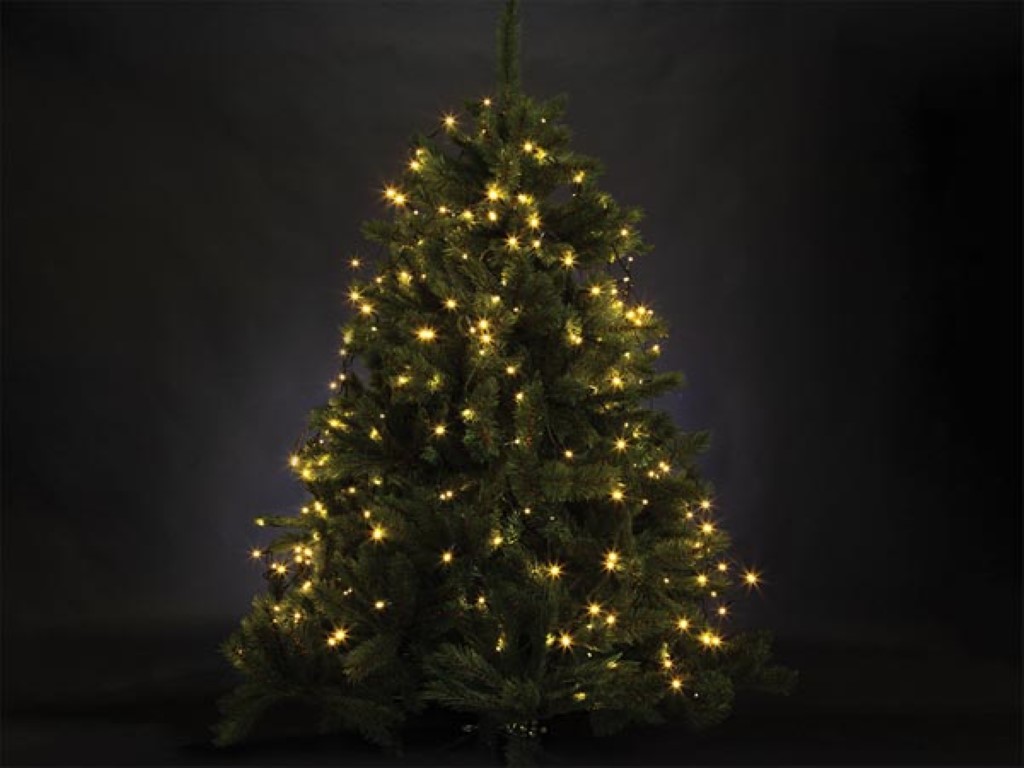Jõulukaunistus - ATRIA LED - jõulupuule kõrgusega 1.8 m - 220 soe-valge pirnid - roheline juhe - 24 V