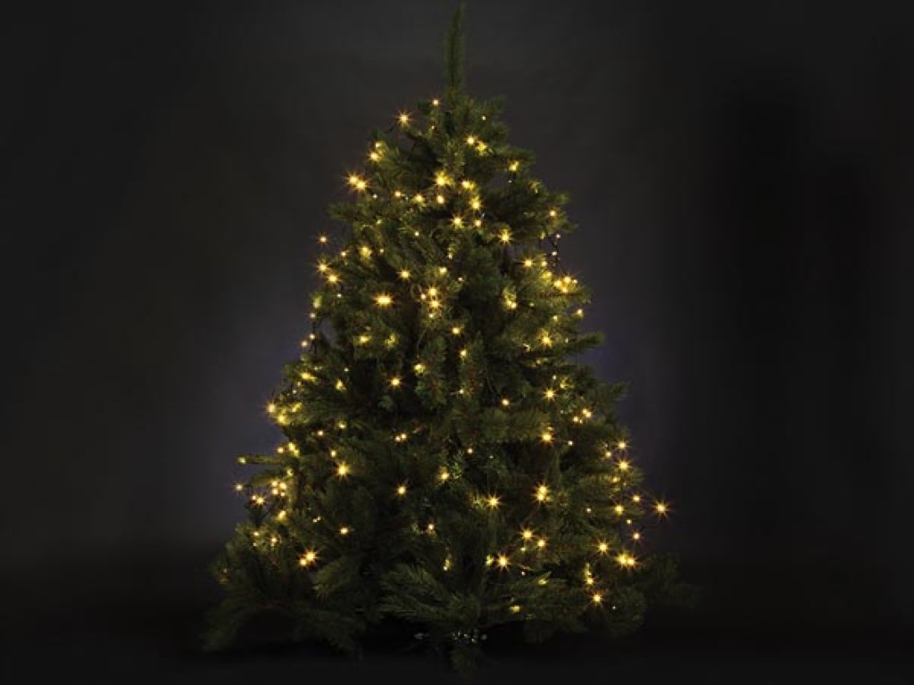 Jõulukaunistus - ATRIA LED - jõulupuule kõrgusega 2,4 m - 330 soe-valge pirnid - roheline juhe - 24 V