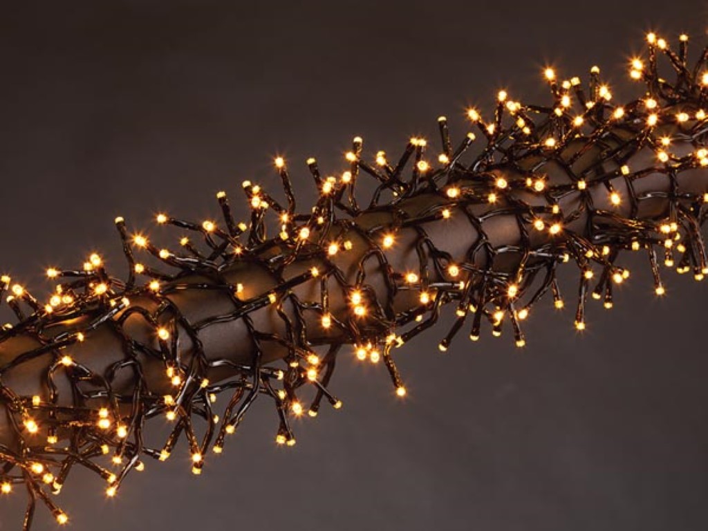 Jõulukaunistus - MERGA LED - 12m - 1020 arizona valged pirnid - must juhe - 31 V