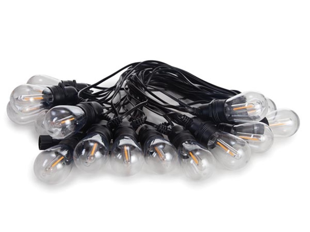 SOLAR LED - 15 m - 15 warm white lamps - black wire 
