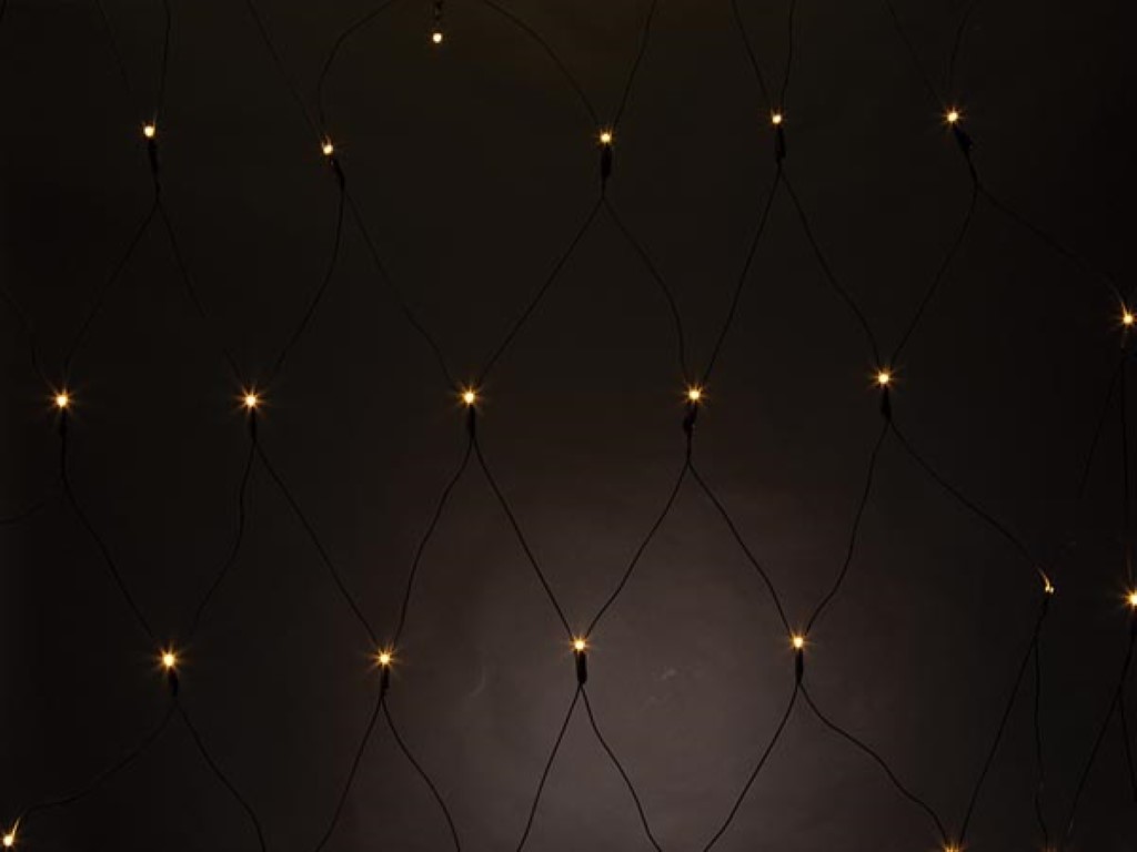 Jõulukaunistus - SPIKA LED -2 x 2 m - 144 soe-valged pirnid - must juhe -- 36 V
