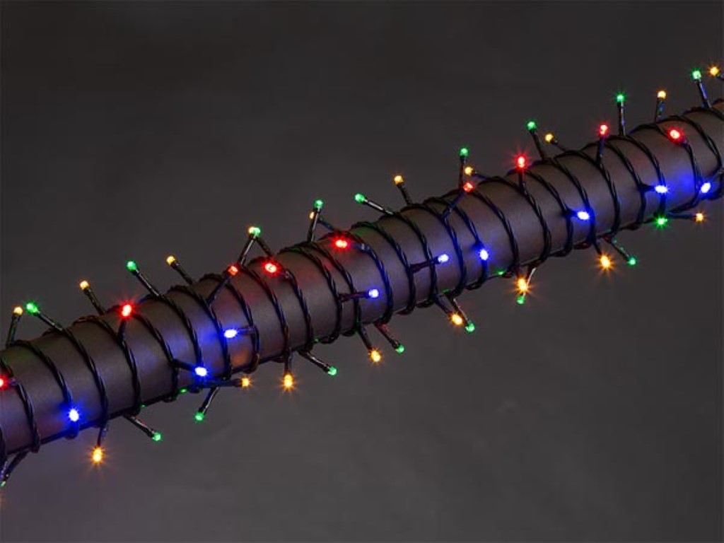 Jõulukaunistus - STELLA LED -8m - 120 mitmevärvilised pirnid - roheline juhe -- 24 V