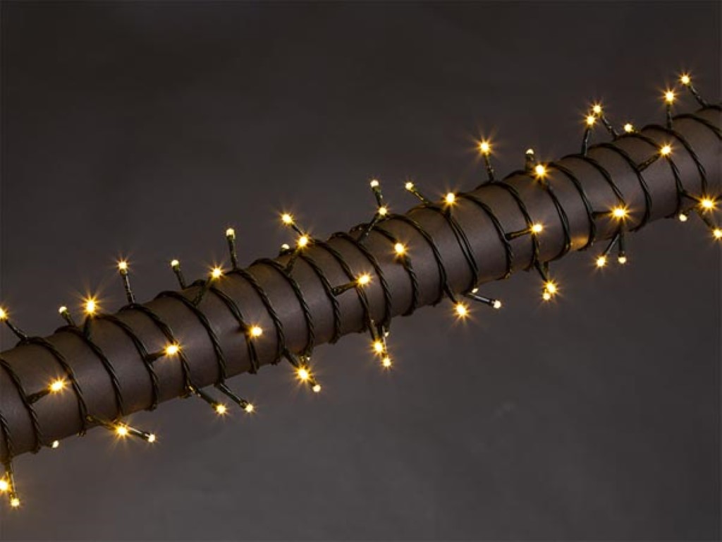 Jõulukaunistus - STELLA LED -20m - 300 soe-valged pirnid - roheline juhe -- 24 V