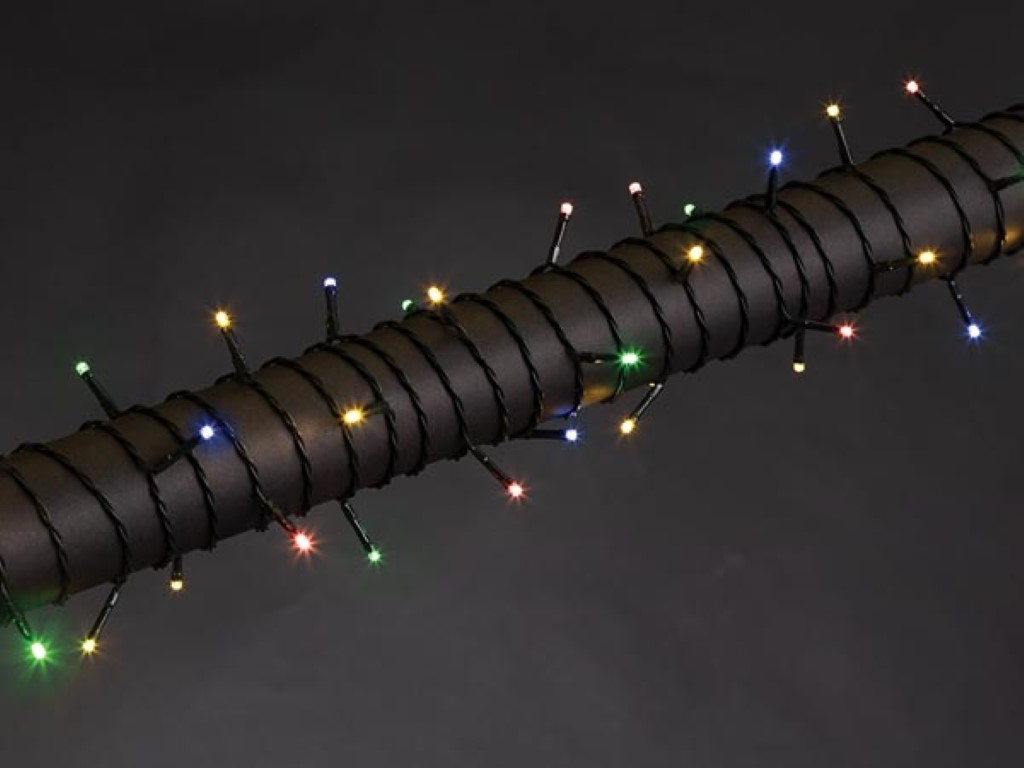 Jõulukaunistus - WEGA LED -12m - 80 mitmevärvilised pirnid - roheline juhe -- 24 V