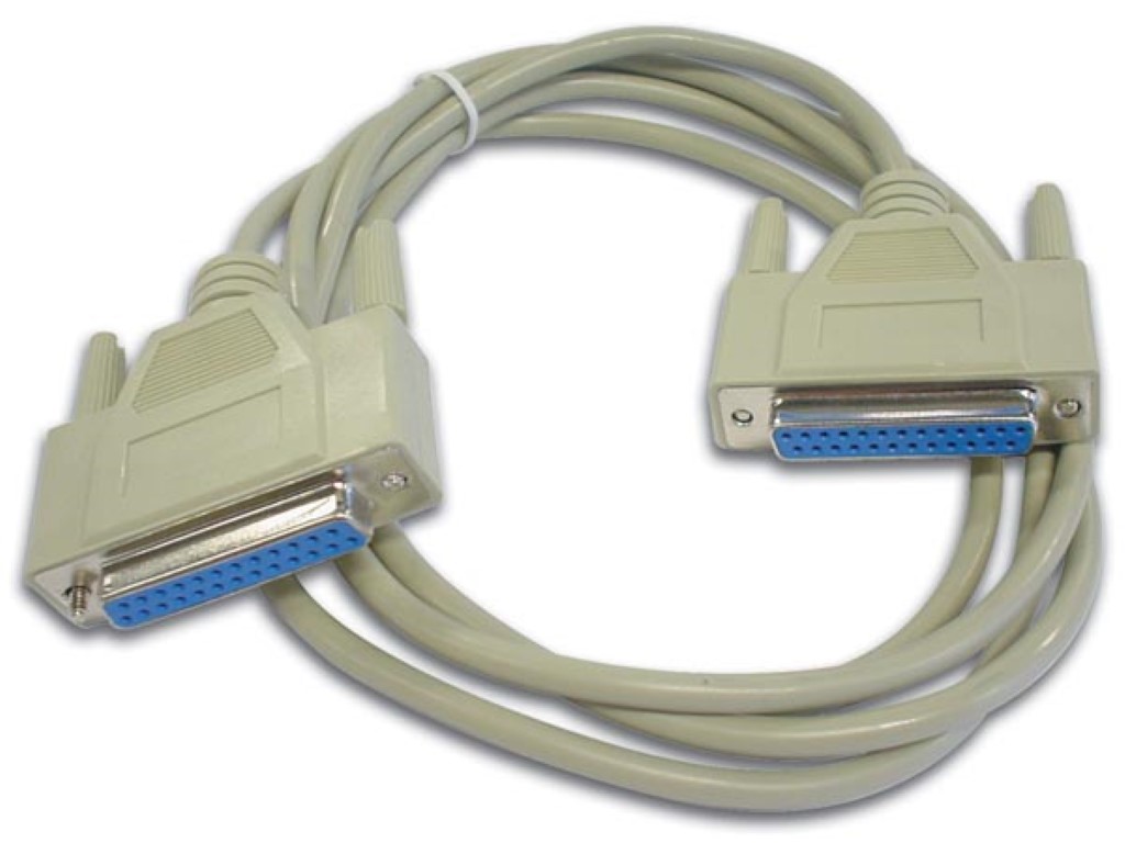 Null-modemi kaabel:  SUBD25 pesa - SUBD25 pesa / 2m