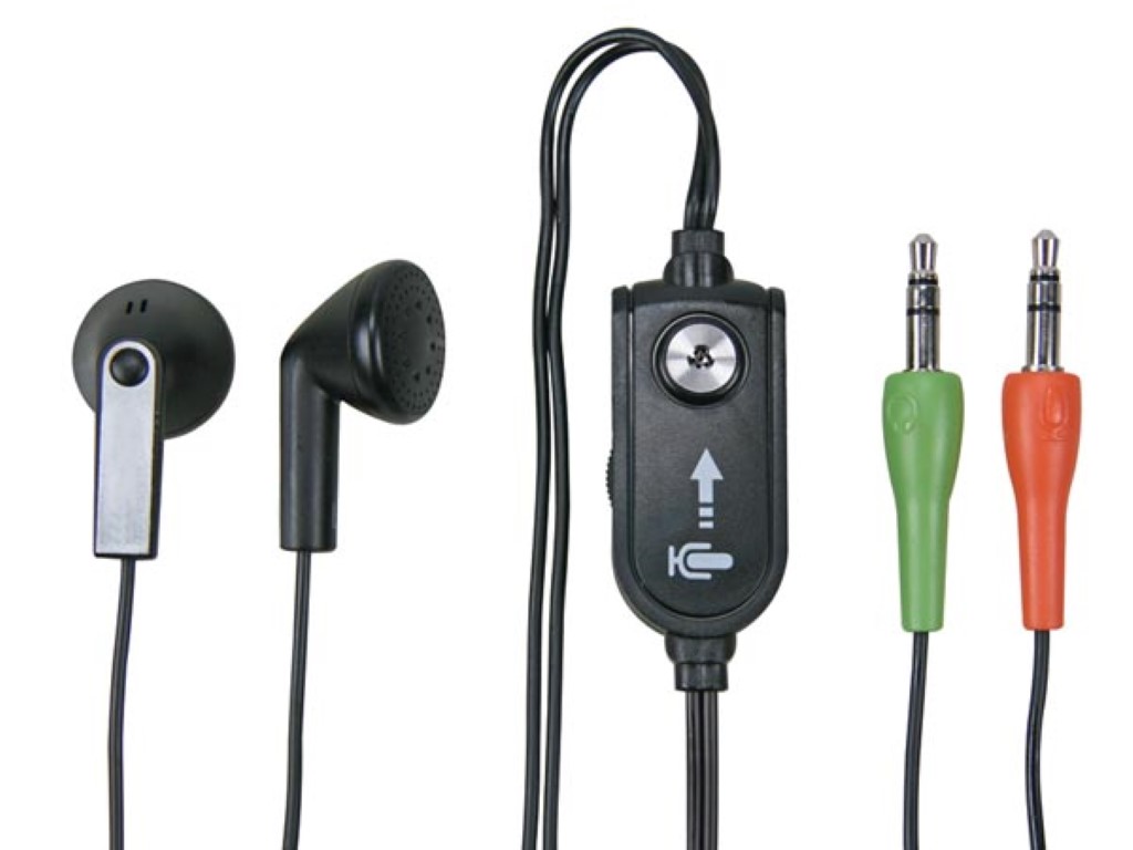 MULTIMEDIA EARPHONES WITH CLIP-ON MICROPHONE AND VOLUME CONTROL