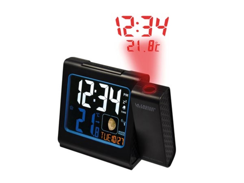 LA CROSSE - RADIO CONTROLLED ALARM CLOCK WITH PROJECTION - WITH USB CHARGE PORT