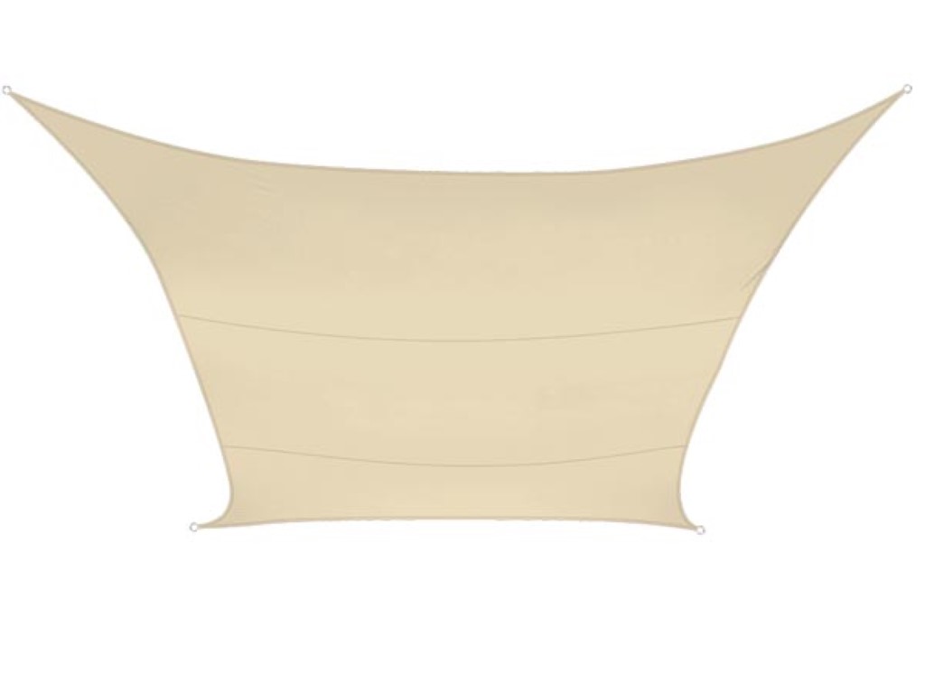WATER-PERMEABLE SHADE SAIL - SQUARE 3.6m x 3.6m, COLOUR: BEIGE