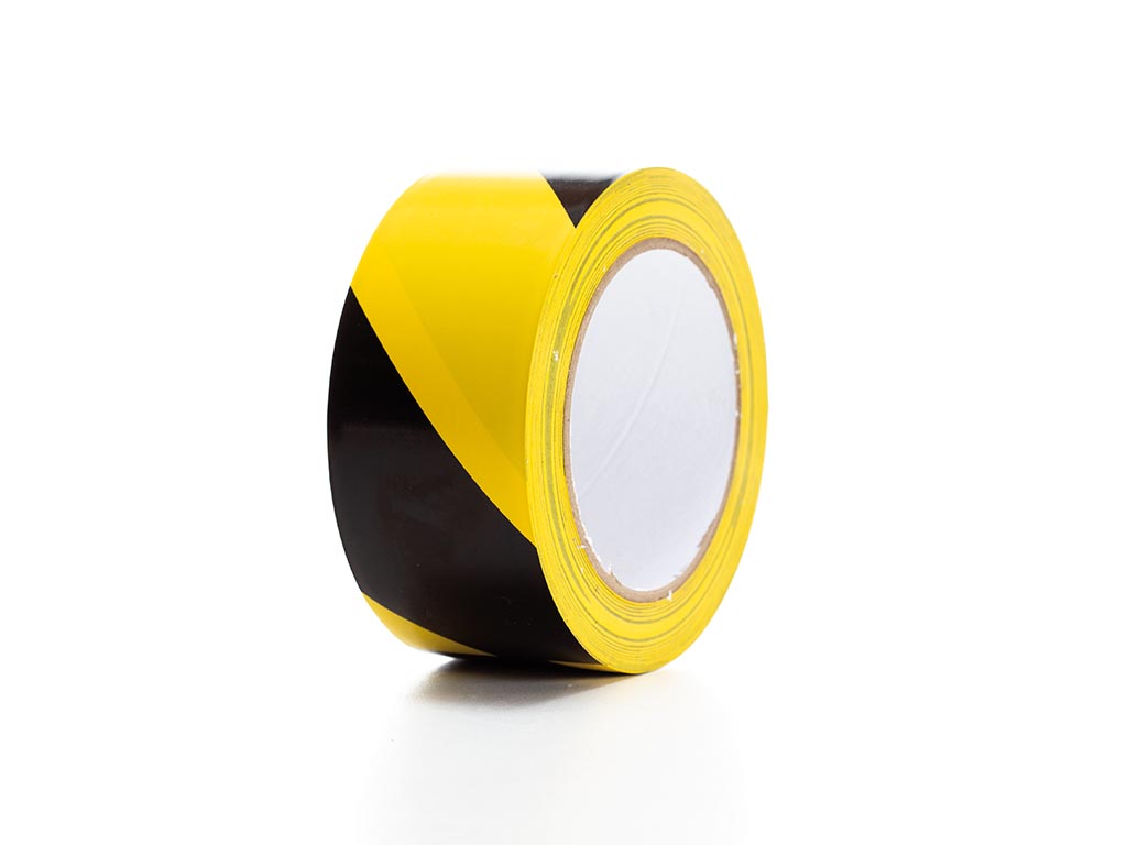 PVC marking tape 5cm x 33m - Black/Yellow