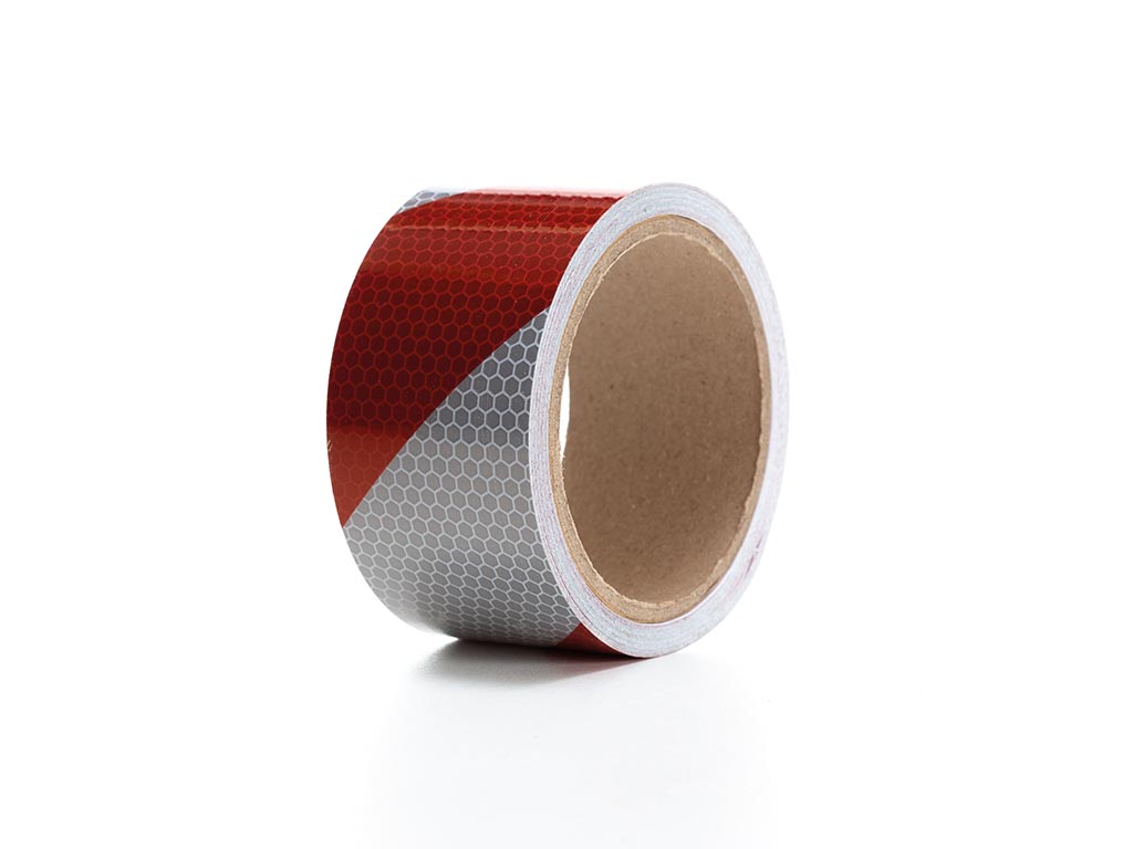 Honeycomb reflective tape 5cm x 5m - Red/White