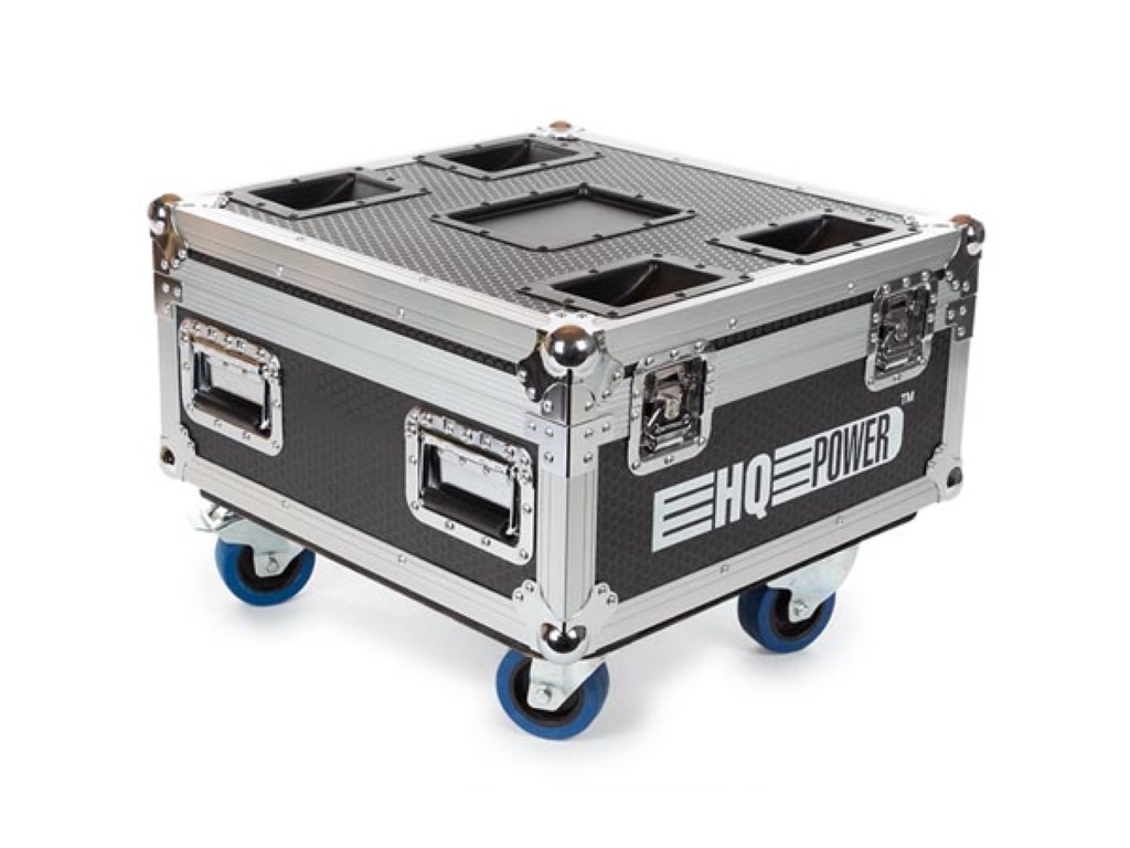 FLIGHT-CASE WITH 6 x HQLP10030 LED BATTERY UPLIGHTER