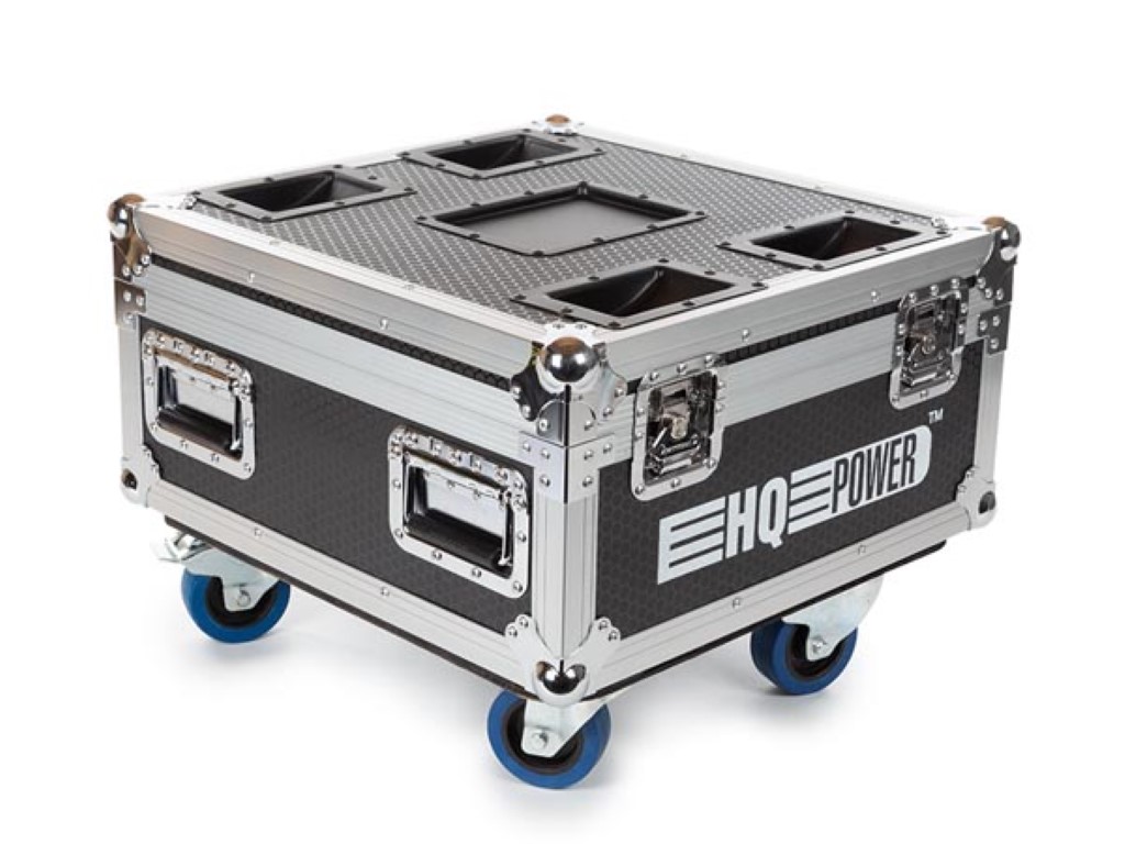 FLIGHT-CASE WITH 6 x HQLP10031 LED BATTERY UPLIGHTER