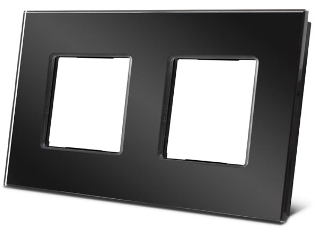 Double Glass Cover Plate For Bticino Livinglight Black