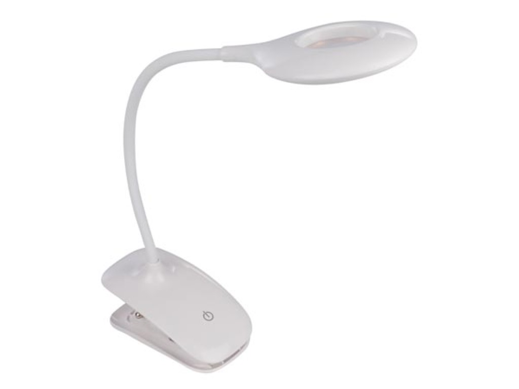 Rechargeable LED Table Lamp With Clip - DIMMable - 20 LEDs - White