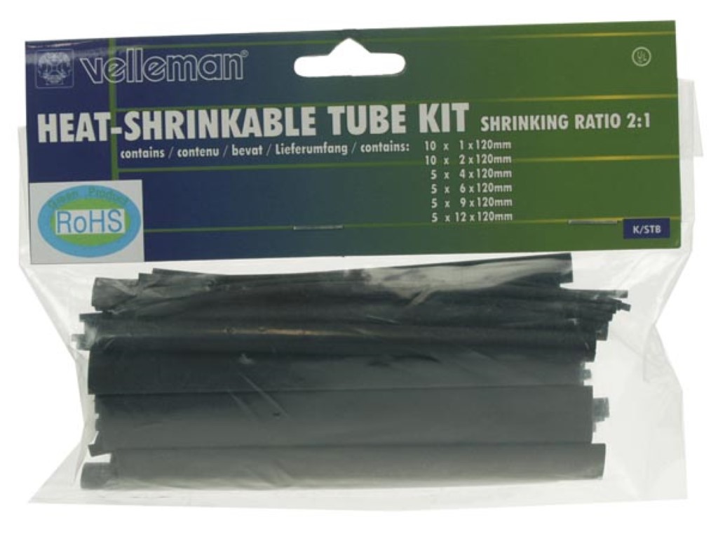 Heat-shrinkable Tube Kit-40pcs, - Black