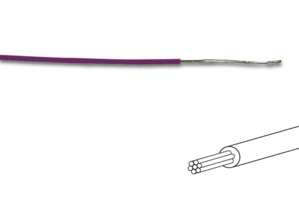 Mounting Wire 7x0.193mm (0.20mm) Violet, Length On Reel : 100m