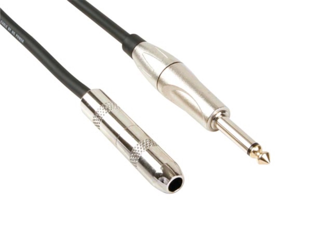 Audio Cable Pro, 6.35mm Jack Mono Male To 6.35mm Jack Mono Female (5m)