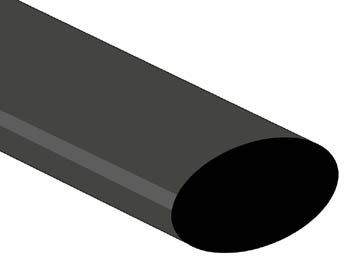 Shrinkable Tube 2:1 - 25.4mm - Black - 1m - Low-cost