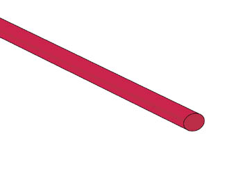 Gaine Thermoretractable 2:1 - 3.2mm - Rouge - 1m - 50-pk