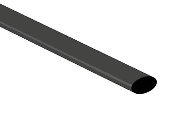 Shrinkable Tube 2:1 - 6.4mm - Black - 1m - Low-cost
