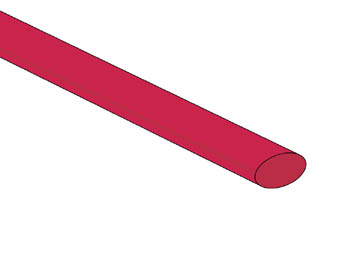 Gaine Thermoretractable 2:1 - 6.4mm - Rouge - 50-pk