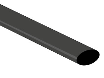 Shrinkable Tube 9.5mm - Black - 25-pk