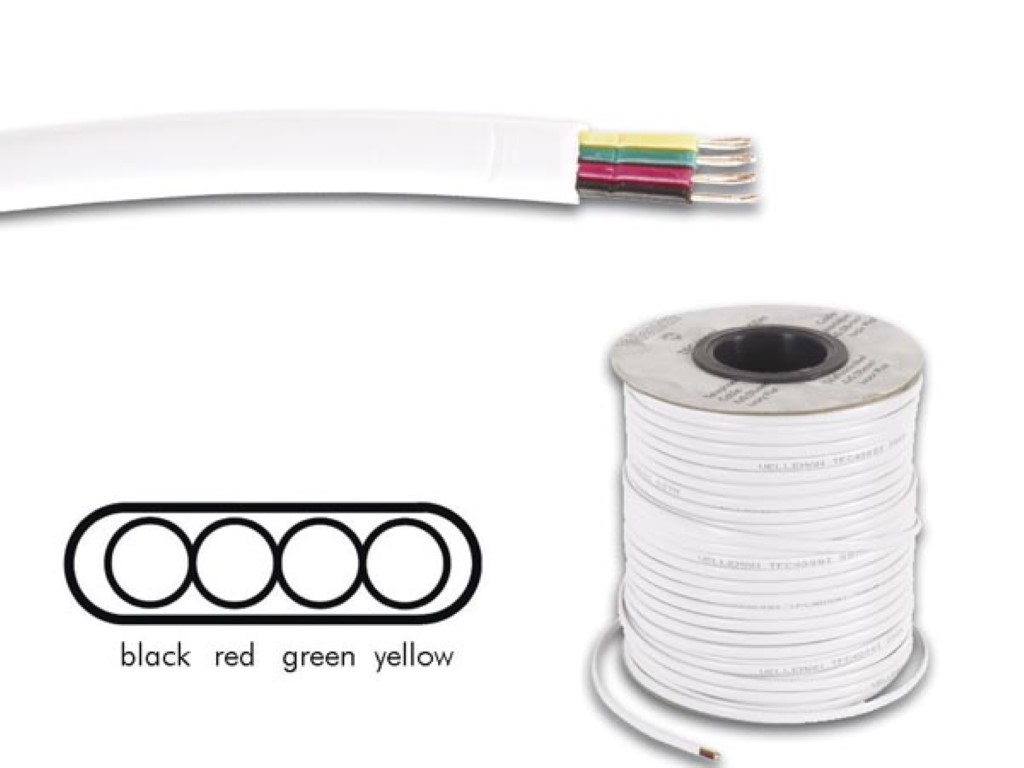 Telephone Cable 4 X 0.08mm White Flat 100m