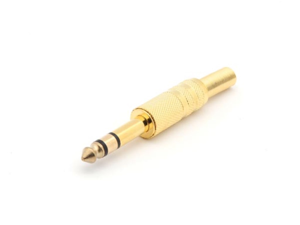 Stereo Jack 6.35mm Male Gold
