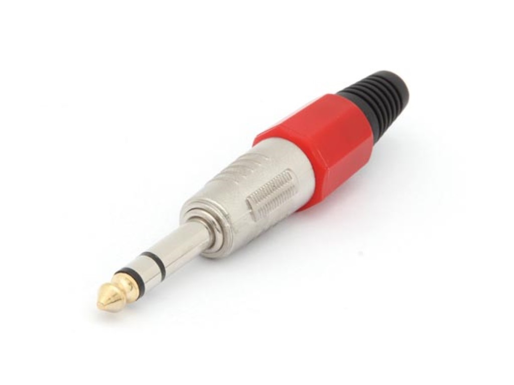 Stereo Jack 6.35mm Male Red/ Nickel/ Professional